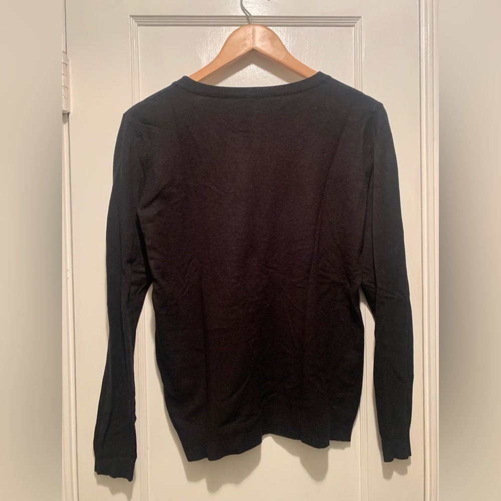VILA MILANO Rhinestone Heart Wool Blend Sweater L - Picture 5 of 11